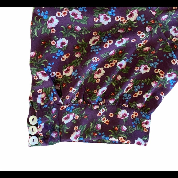 Mi Ami floral NWT 2X purple floral dress button front ruffles plus size dresses - Picture 12 of 14